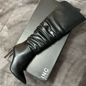 INC International Concepts Women's Black Over the Knee Boots